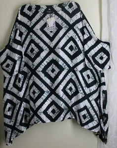 NWT Eskandar O/S AMAZON GREEN WHITE 42"Long SHIBORI Silk Art-to-Wear Tunic Top - Picture 1 of 10