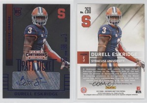 2015 Panini Contenders Draft Picks College Ticket Blue Foil Durell Eskridge Auto