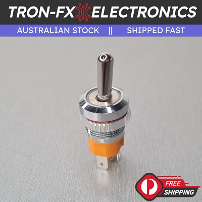 1PCS 16MM Silver Aluminium Green LED 15A ON-OFF Toggle Switch 5-24V 5 Pin 2 Pos - image 1 of 4