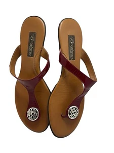 Brighton rote Paton Leder Flip Flops Italien US 8,5 M Sandalen - Bild 1 von 3