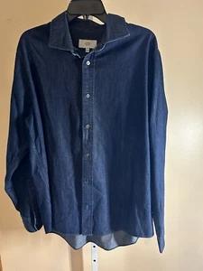 Women’s Jack Spade Bleeker Street New York Dark Denim Jean Shirt Blouse Size XL - Picture 1 of 11