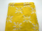 20 x 40” Wax Dyed White Floral on Yellow Scrap Piece of Cotton Fabric *Flawed