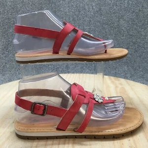 Naturalizer Sandals Womens 8 M Alka Slingback Thong Pink Leather Buckle Strap - Picture 1 of 16