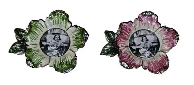 Nikky Home Jeweled Flower Frame Set Of 2  Miniature 3" Magnetic  - Image 1 of 4