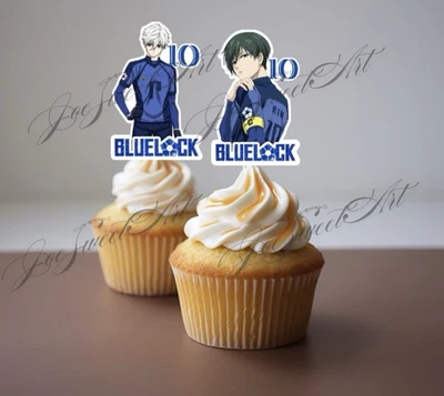 18 peças de enfeite de cupcake Bluelock personalizado. Decoração de festa de aniversário - Imagem 1 de 4
