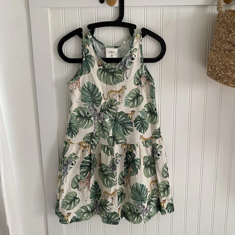 Vestido H&M X K.Kijak Niña Sin Mangas Safari y Monstera 4-6Y NUEVO Foto 1 de 4