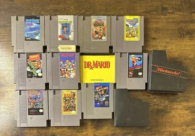 批量 10 个任天堂娱乐系统游戏和 5 个防尘罩(已测试/可工作) — 第 1/4 张图片