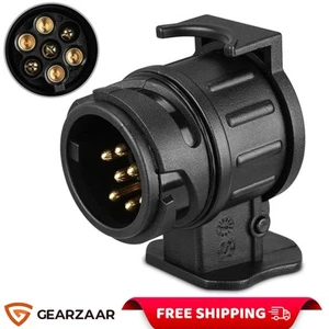 13 PIN TO 7 PIN TRAILER CARAVAN TOWING TOW BAR PLUG SOCKET 12V CONVERTER ADAPTER - Picture 1 of 15