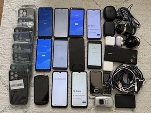 LOT OF Smartphones, Chargers Cables & More SEE PICS FOR SALVAGE PARTS or REPAIR - Photo 1 sur 5