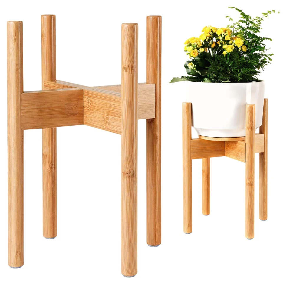 Zpirates Indoor Plant Stand With Tray Mid Century Adjustable ( 9 10 11 12 I