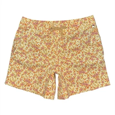 L.L. Pantalones Cortos Chinos Bean Favorite Fit Amarillo Floral Pull-On 6” Entrepierna Para Mujer’s 10 Foto 1 de 4