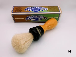 Cepillo de afeitar de jabalí vintage de barbería en caja - Imagen 1 de 4