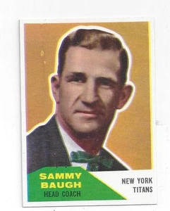SAMMY BAUGH HOF QUARTERBACK FOR WASH REDSKINS VINTAGE 1960 FLEER FOOTBALL CARD - Picture 1 of 2