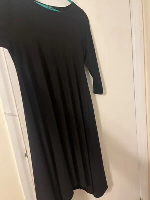 Vestido Alfani Manga 3/4 Midi Largo Alto/Bajo Negro 14W Foto 1 de 4