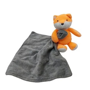 Carter's Fox Orange Gray plush Security Baby Blanket Rattle Lovey toy 2014 - Picture 1 of 11