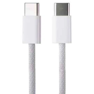 60W USB-C to USB-C Braided Charge Cable (1M/3.3-Ft) A2795 - White - Picture 1 of 3