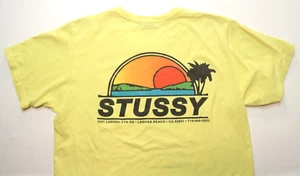 Vintage Stussy ~Sunset~ Tee M Ball/Stamm/Tour/Laguna/Logo/Welt/Stamm/Palme/Souvenir - Bild 1 von 10