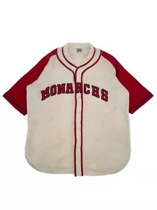 Kansas City Monarchs Ebbets Field flanella vintage atletica vera lana taglia XL - Foto 1 di 8