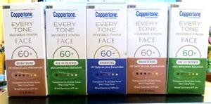 Coppertone EveryTone Invisible Finish UV Defense Face Sunscreen 5 Boxes exp 2026 - Picture 1 of 5