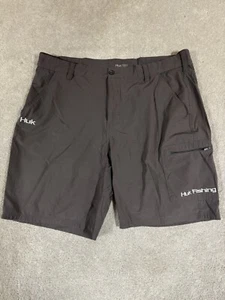 Huk Shorts Men 3XL (42”) Gray Chino Lightweight Fishing Hunting Elastic Waist - Picture 1 of 11
