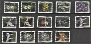 USA 2020 used Stamps Set of 14 different Wild Orchids Condition Fine - Picture 1 of 1