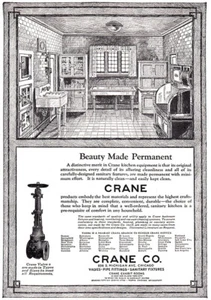 1920 Crane: Beauty Made Permanent, Kitchen Vintage Print Ad - Picture 1 of 1
