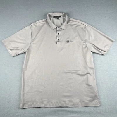 Camisa Polo Tiger Woods Patinum Grande Gris Claro Cuadros Sawgrass Golf Dri Fit Para Hombres Foto 1 de 4