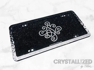 Bling Placa de Vanidad Personalizada CRISTAL AUSTRIACO Coche Personalizado Deslumbrante Nombre Logotipo - Imagen 1 de 9