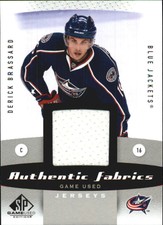 2010-11 (BLUE JACKETS) SP Game Used Authentic Fabrics #AFDE Derick Brassard Jsy