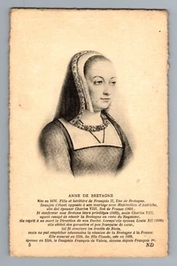 Anne de Bretagne Portrait Postcard 1920s Historical France - Picture 1 of 2