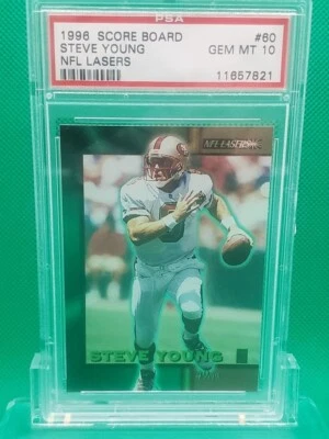 1996 SCORE BOARD NFL LASERS STEVE YOUNG #60 PSA 10 GEM MINT VERY LOW POP 24 HOF - Image 1 of 2