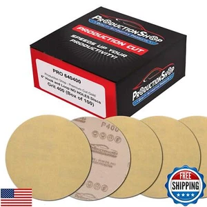 ProductionShop Premium 400er Körnung 6" Gold Schleifscheiben, Box mit 100 - Haken und - Bild 1 von 5