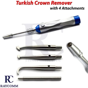 Turkish Crown Remove + 4 Attachments Dental Dentistry Surgical Instrument - Picture 1 of 5