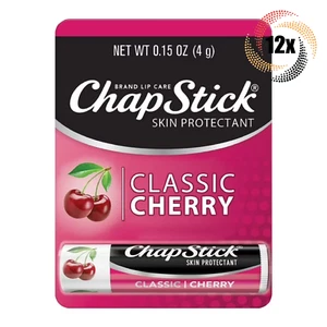 12x Sticks ChapStick Classic Cherry Lip Protectant Balm | .15oz | Moisturize Lip - Picture 1 of 1