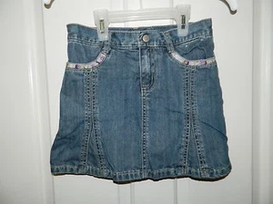 GYMBOREE girls COWGIRLS AT HEART Blue Denim LAVENDER FLOWER Skirt* 8 - Picture 1 of 3