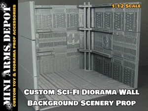 Custom 1:12 Sci-Fi Diorama Wall Background Scenery Prop Display for 6" Figures - Picture 1 of 15
