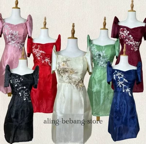 Modern Filipiniana Mestiza Sleeves Midi Dress BUY 3 GET 1 FREE - Picture 1 of 32