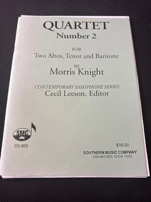 Quartet Number 2 Saxophone Quartet by Morris Knight SS-865 SMC Music Book - Image 1 of 3