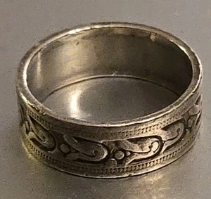 Anillo De Colección JD Schlang Co WS Plata Esterlina Grabado Banda Ancha 925 Talla 5.25 3.15g - Imagen 1 de 8