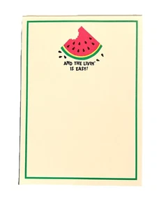 Vintage 90s Watermelon Notepad "And the Livin' is Easy" 5"x7" | Partially Used - Picture 1 of 2