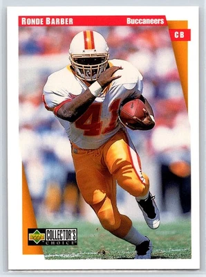 1997 Collector's Choice Ronde Barber Rookie Tampa Bay Buccaneers RC #423 Foto 1 de 2
