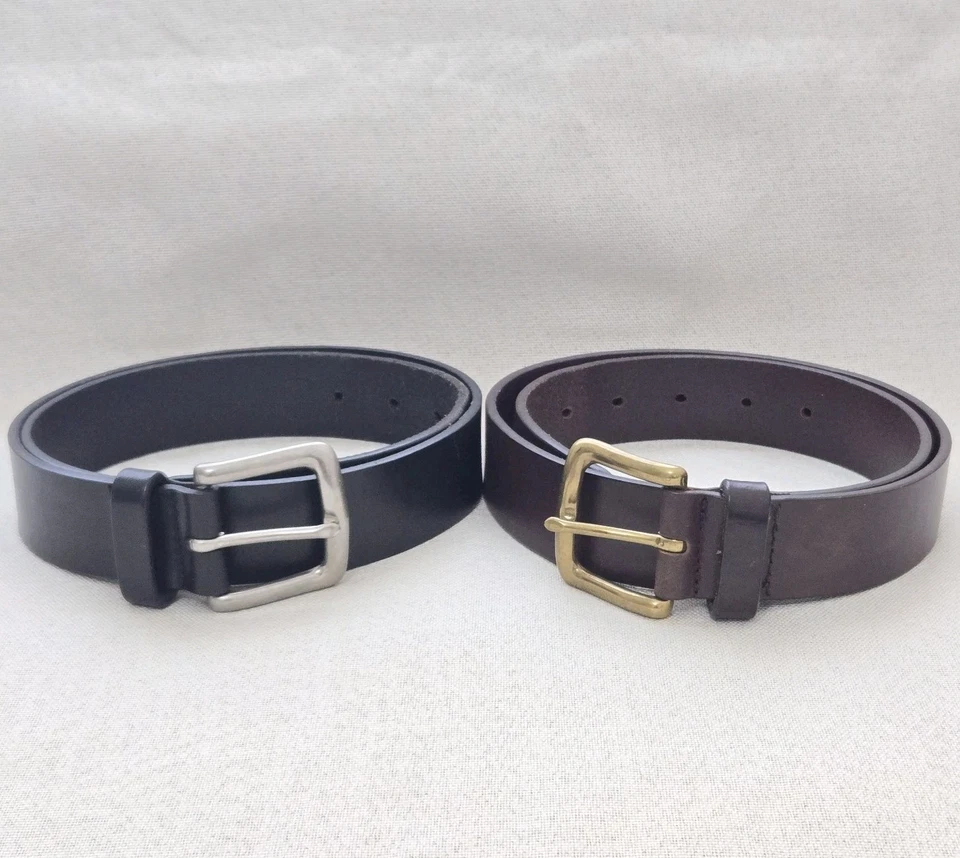 Lauren Ralph Lauren皮带2件女式中号棕色和黑色皮革波西米亚时尚 — 第 1/4 张图片