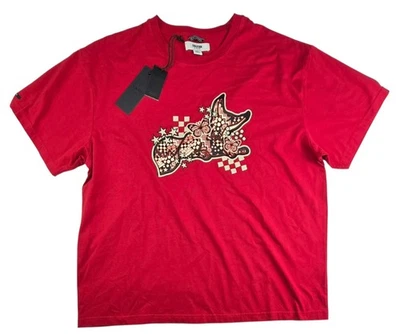 NUEVO CON ETIQUETAS AKOO Camiseta Roja SNOBBY DAZZLE FOX LOGO ALGODÓN 3XL Foto 1 de 4