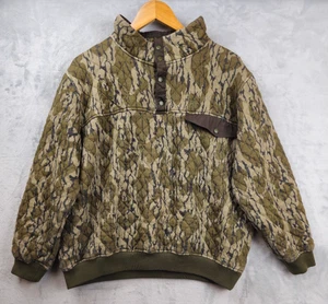 HeyBo Outdoors Men Large Quilted Pullover Jacket 1/4 Snap Bottom Land Camo Green - Picture 1 of 8