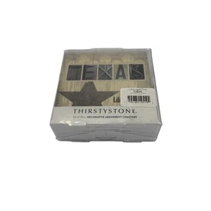 ThirstyStone Texas Life’s Too Short Coasters Set Of 4 New in package Absorbent - Picture 1 of 9