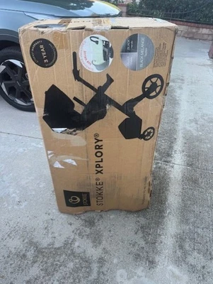 Cochecito Stokke Xplory chasis plateado negro melange textiles. Antiguo stock nuevo Foto 1 de 4