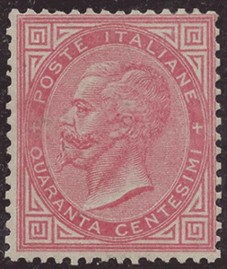 Regno 1863 40c. cat.sass.n.T20, nuovo linguellato cert. A.Diena-Raybaudi - Imagen 1 de 1