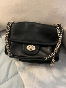 Coach Purse with Horse and Carriage - Black with Gold Hardware - Picture 1 of 12