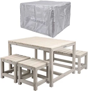 Kindersitzgruppe Outdoor Garten Holz Kinder-Sitzgarnitur Indoor Gartenmöbel-Set - Bild 1 von 8