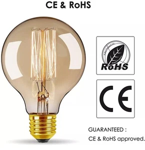 E27 Screw Vintage G80 Filament Lamp Dimmable Edison Light Retro Globe Bulb 40W - Picture 1 of 5